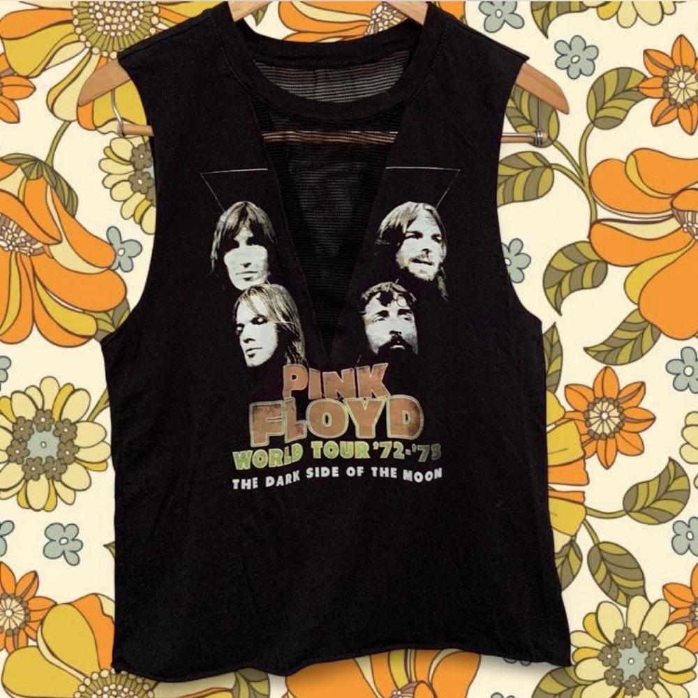 !!Cute Pink Floyd deep V mesh Tank!!